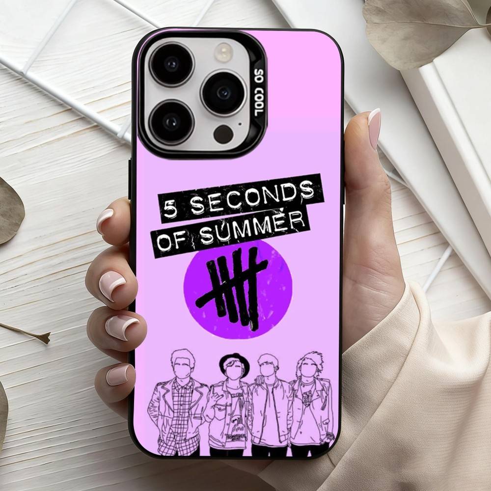 5 S-Seconds of S-Summers 5SOS  Phone Case For iPhone17,16,15,14,13,12,11 Plus,Pro Max Black Candy Silver Phone Case