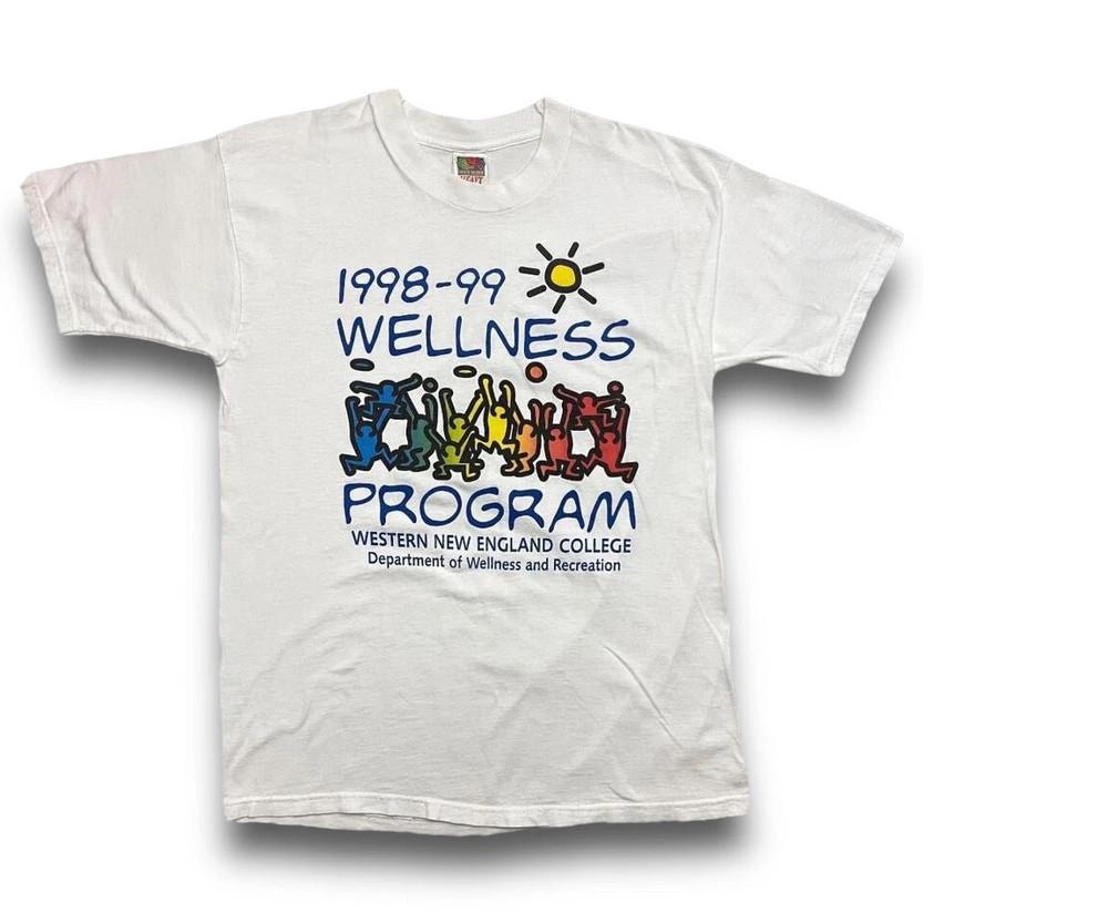 

VTG 90s College Wellness Program Keith Haring Art Adult L White Rare Unisex T-Shirt XXXXL