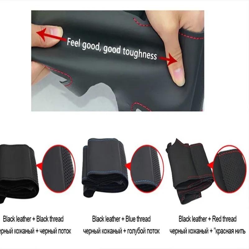 For Mercedes Benz W164 M-Class ML350 ML500 X164 GL-Class GL4 Hand-stitch Non-slip Black  Leather Car Steering Wheel Cover
