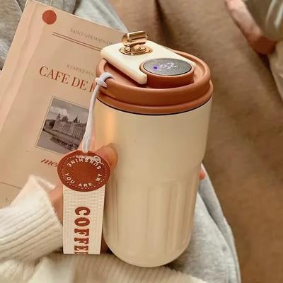 450ML Temperature Display Gifts Cup Thermal Portable Tumbler Coffee Cup High Beauty Couple Thermos for Coffee Water Bottle Cafe