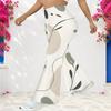 Women's Casual High Waist Flare Pants, Geometric Pattern Print Streetwear Bell Bottom Trousers