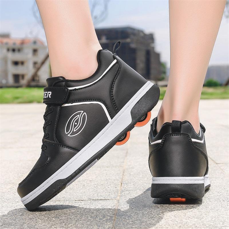 Runaway Shoes Children's Lightweight Breathable Manual Double Wheel Adult Sliding Boys Girls Summer Students Removable