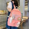 Canvas Student Backpack Four-piece Fashion Harajuku Junior High School Campus School Bag