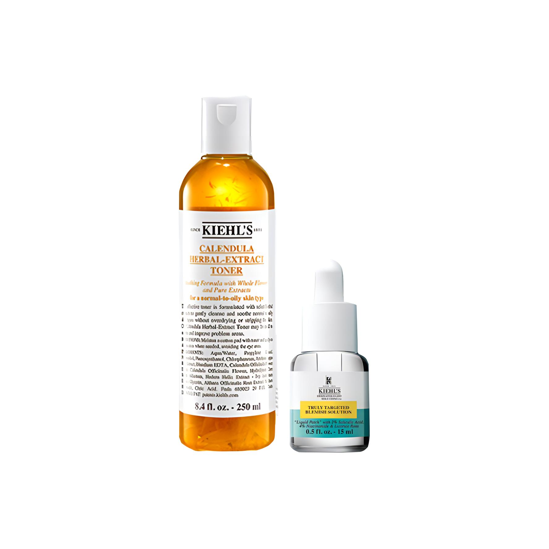 

Kiehl s Calendula Herbal-Extract Toner And Truly Targeted Blemish-Clearing Solution Set Toner 250ml + Blemish-Clearing Solution 15ml
