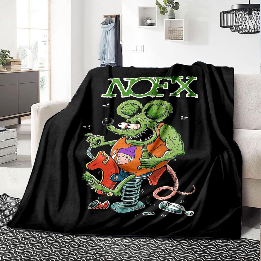 1pc NOFX Soft Flannel All Season Throw for Home, Office, Outdoor UseDurable Comfort Soft Warm Throw for Home