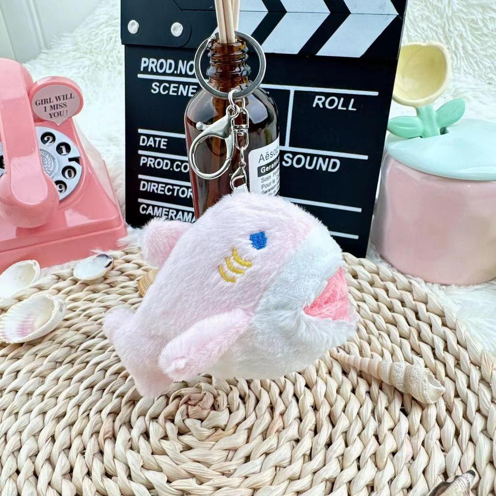 Cute Plush Shark Keychain: Biting Hand Stuffed Animal Charm