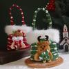 Bright Snowman Christmas Gift Bag Colorful Knitted Velvet Material Velvet Gift Bag Beautiful Knitted Snowflake Design
