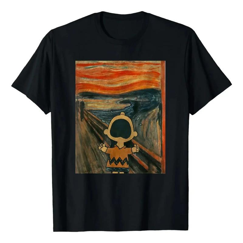 Camiseta Charlie Brown Scream Art De Peanuts Y2k Tops T-shir S