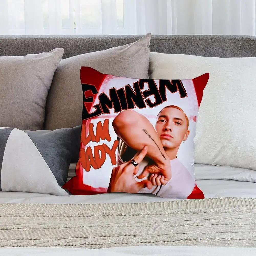 Hot Rapper E-Eminem Pillow Case Short Plush Double-sided Print Square Throw Pillow Covers Sofa Home Cushion Decor