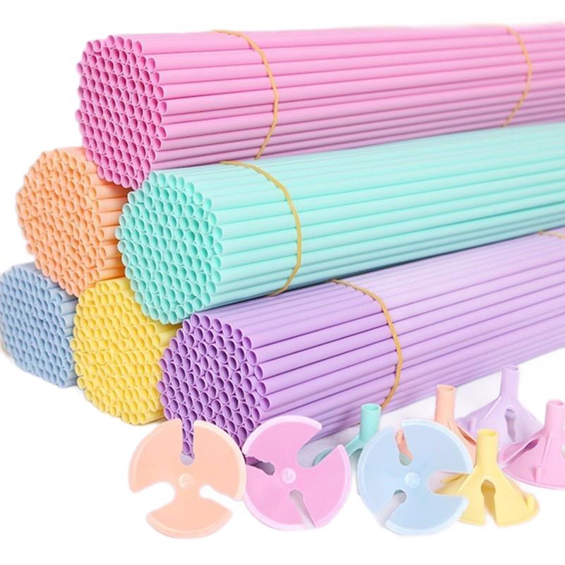 Macaron-Colored Balloon Support Rod - 40cm, Thickened & Hardened for Weddings & Parties