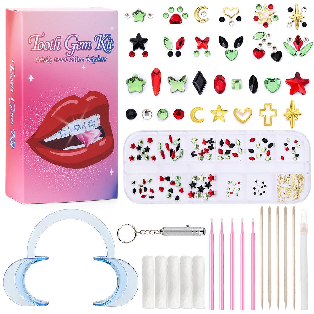 Dental Diamond Tooth Decoration, Tooth Diamond Tool Diy Set, Tooth Sticker, Diamond Love Horse Eye Decoration