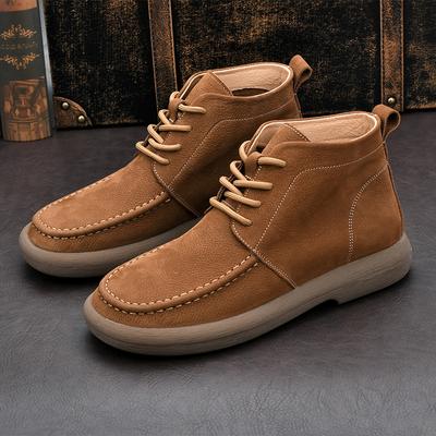 Botas Martin para hombre, colección otoño/invierno 2024. Nuevo estilo británico. Fáciles de atar. Capa superior de piel de vacuno. Suela gruesa. Botas casuales de media caña.