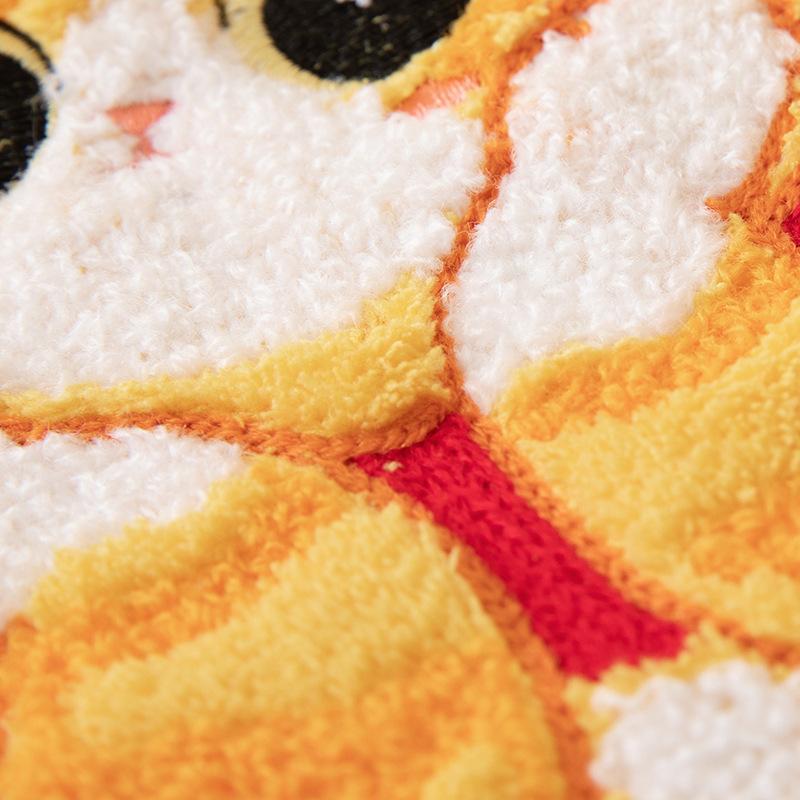Cartoon Korallenvlies Handtuch für Küche Kawaii Katze Handabwischlappen Reinigungstuch Badezimmer Hängehandtuch Saugfähiger Putzlappen