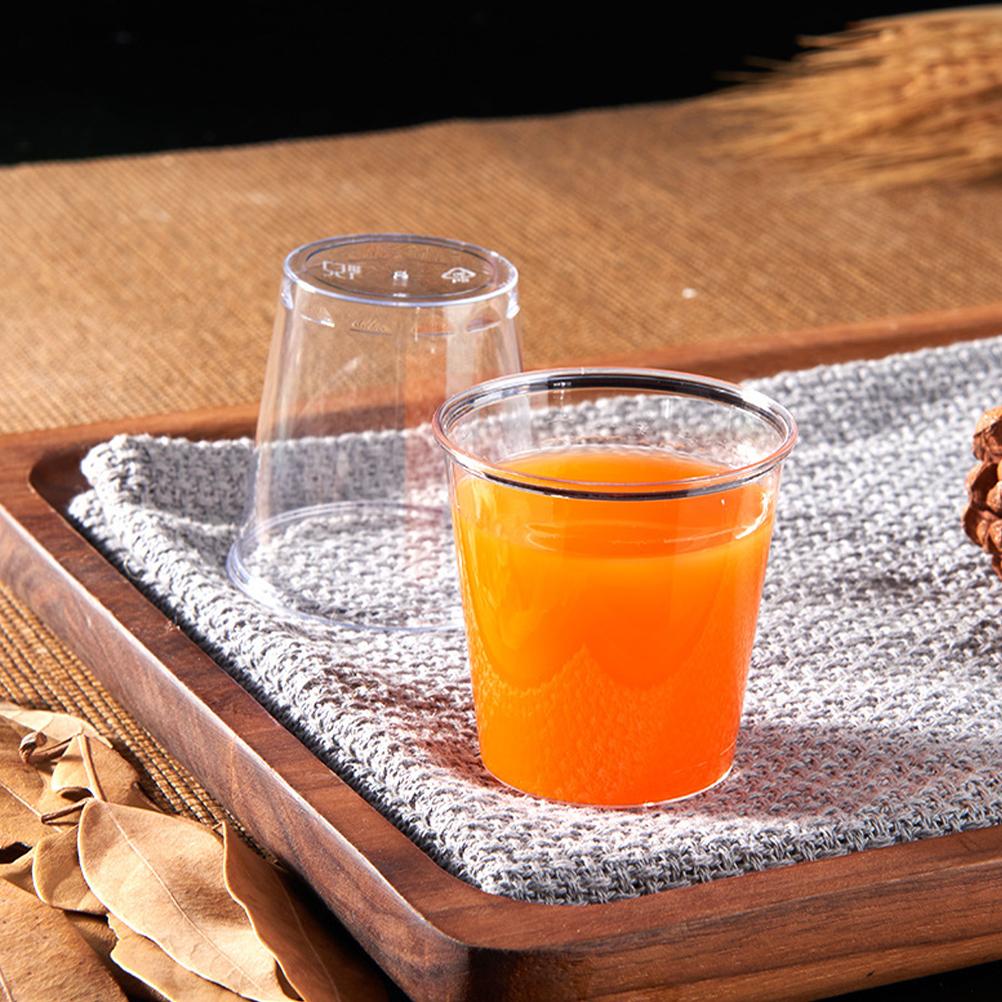 100 Pcs Disposable Wineglass Sample Cups Measurement Multi-use Party Plastic for Drinking