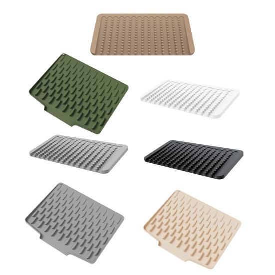 Dish Drying Mat Silicone Heat Resistant Kitchen Countertop Mat Non-Slip Kitchen Drying Mat Protects Surfaces