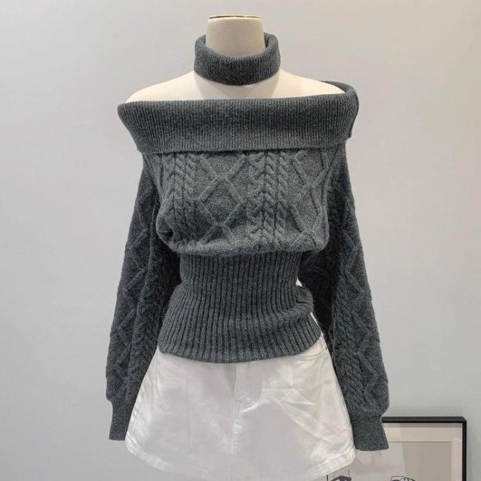 Chic One-Shoulder White Dress - Women s Sexy Autumn/Winter Style One Size серый