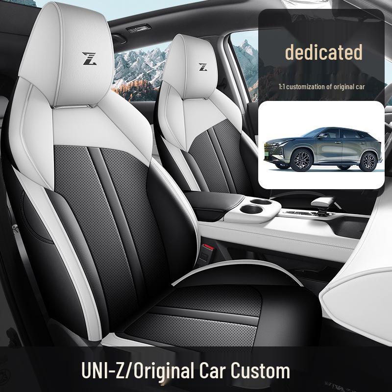 UNI-Z Car Seat Cushion Set: New Model, Premium Leather, Universal Fit for All Seasons