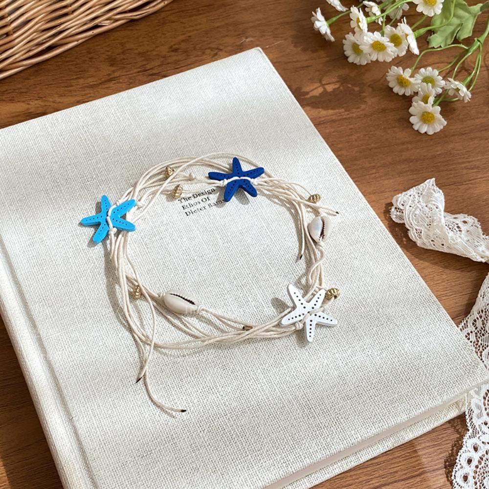 Adjustable Shell Starfish Necklace Sea Series Natural Conch Beach Waist Chain  Women