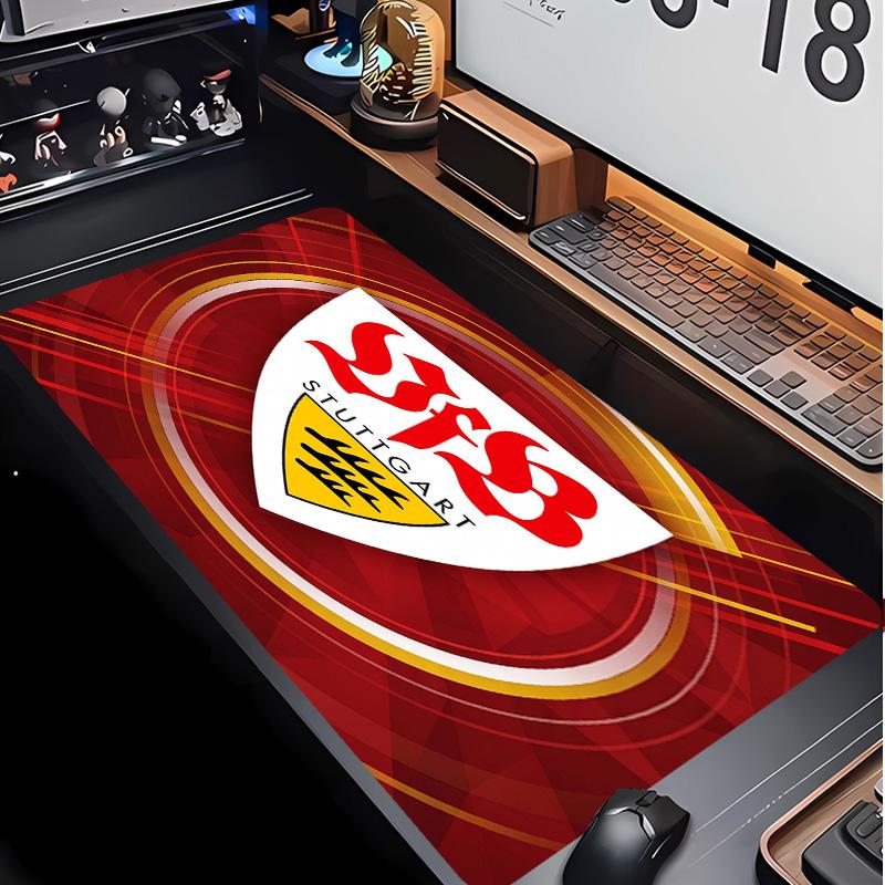 VfB Stuttgart Fußballmuster Mauspads Nicht?Rutschfestes Gummi-Basis Gaming-Mauspad Für Schreibtisch Büro Zuhause