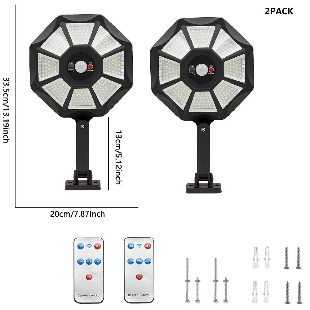 

Уличный солнечный уличный светильник 168 светодиодных прожекторов настенный светильник с датчиком движения IP44 водонепроницаемый подходит для дворов и фасадов 8000LM -2PCS