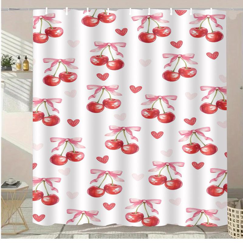 

Cartoon Leaves Washable Dirt-Resistant Shower Curtain Shower Head Waterproof Polyester Bath Curtain For Home Decor Accessories W60H190(CM)-1 Pcs