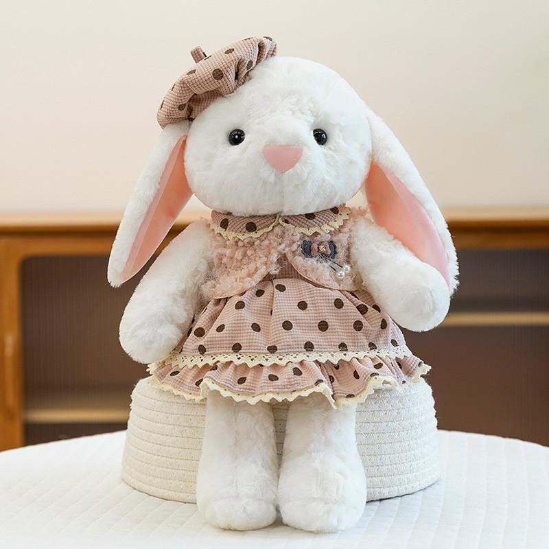 Dressed Dress Cartoon Rabbit Plush Toy Cute Can Soothe Child Girl Gift Birthday