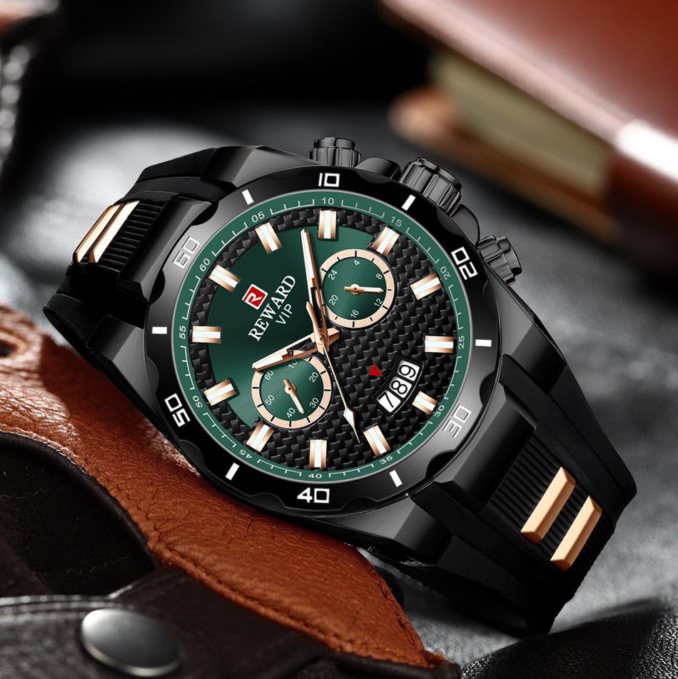 Ricompensa Moda Big Dial Uomo Orologio Uomo Top Brand Luxury Chronograph  Silicone Sport Quartz Orologi da polso Uomo Impermeabile Orologio Maschile  acquista in modo economico — spedizione gratuita, recensioni reali con foto  —
