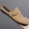Fashion Men's Shoes 2025 Autumn Fashion Suede Half Slippers Outdoor Casual Slipper Comfort Indoor Trend Flat Slippers Clogs Mules