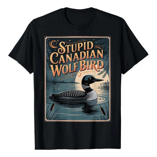 Camiseta Stupid Canadian Wolf Bird Loon XXL