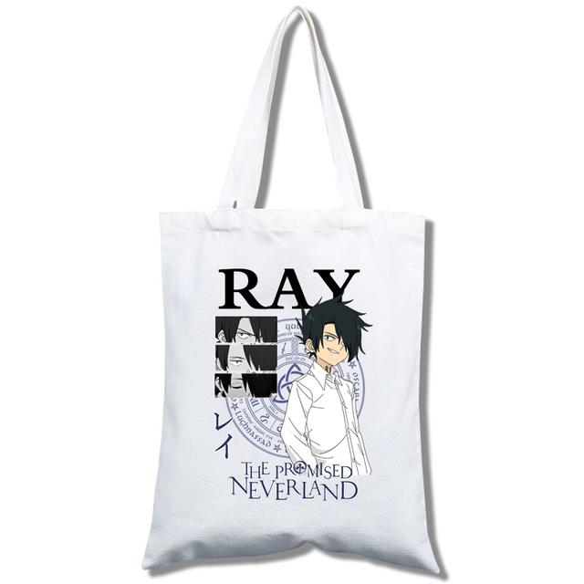 Fashion Anime The Promised Neverland  Men Women Reusable Shopping Bag Cartoon Print Eco-Friendly Canvas Tote Bag