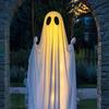 5 FT Hanging Swing Ghost Halloween Decoration LED Lighted Outdoor Large White Ghost Swinging Halloween Decor for Yard Tree Front Porch