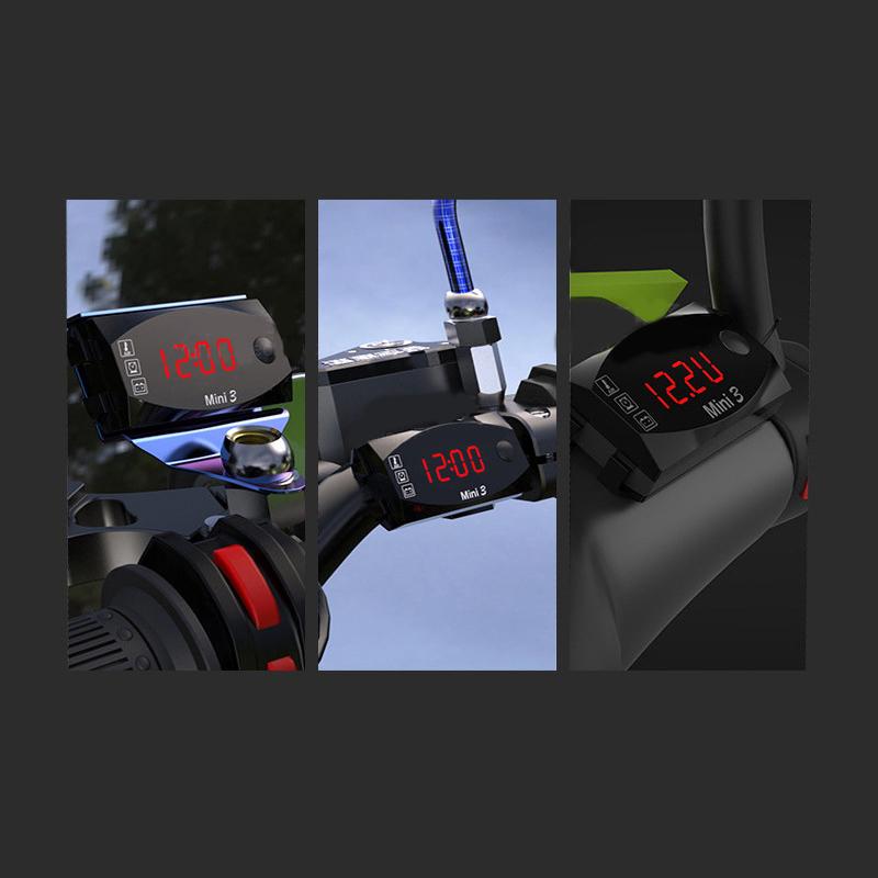 

Мотоцикл 3 в 1 вольтметр электронные часы водонепроницаемый пылезащитный термометр светодиодный цифровой дисплей электронные часы