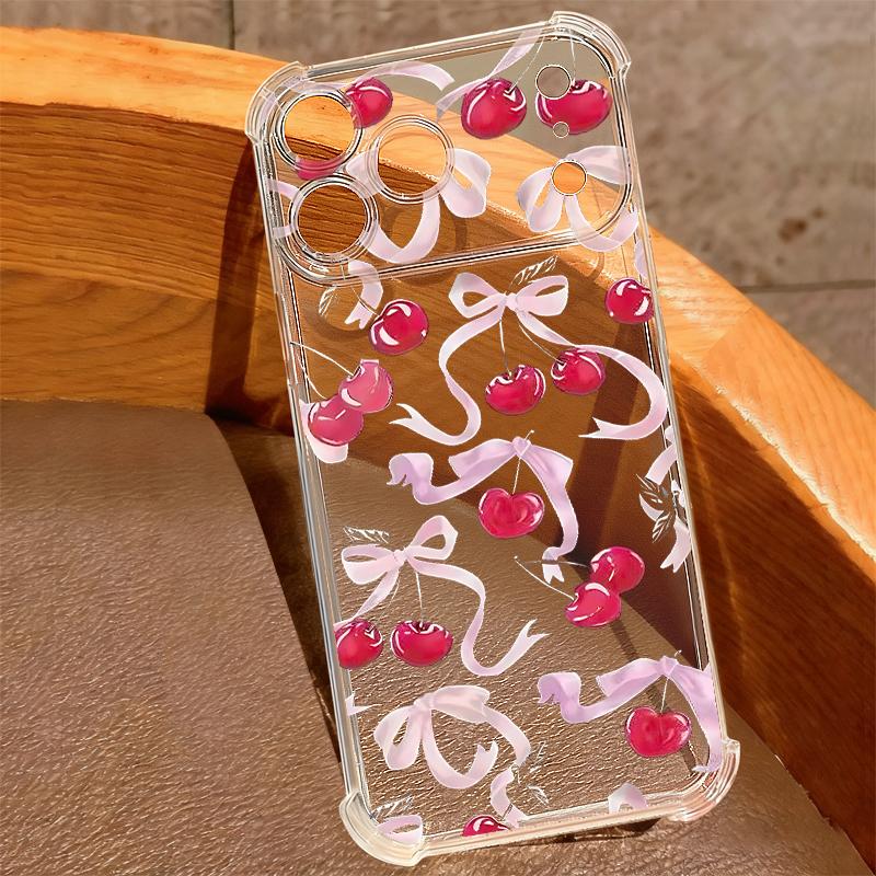 Cartoon Bear Pattern Phone Case For iPhone 17e 17 16 15 Pro Max 14 13 Pro 16 Shockproof Clear Soft Card Slot Pocket Back Cover