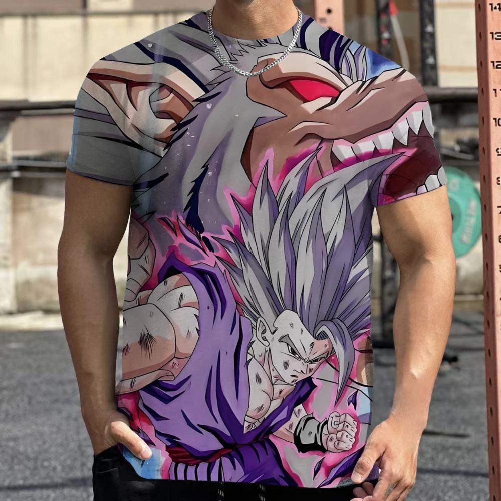Dragon Ball Tops Anime Figures Son Goku Super Saiyan Boys Clothes Summer Short Sleeve