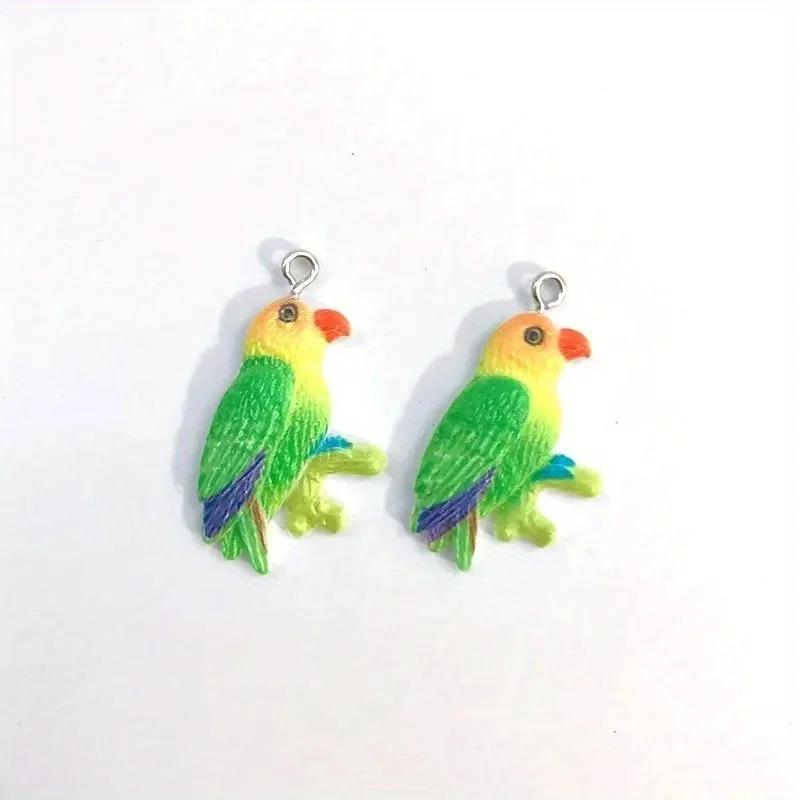 10 Stück Helle Spatzen Papageien Kolibris Harz Anhänger Cartoon Vogel Tier Kleiner Anhänger DIY Bastelbedarf für Ohrring Schmuckherstellung