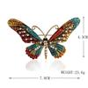 Stylish Simple Diamond Enamel Full Diamond Butterfly Brooch Pin Women'S Clothing Pin Accessories