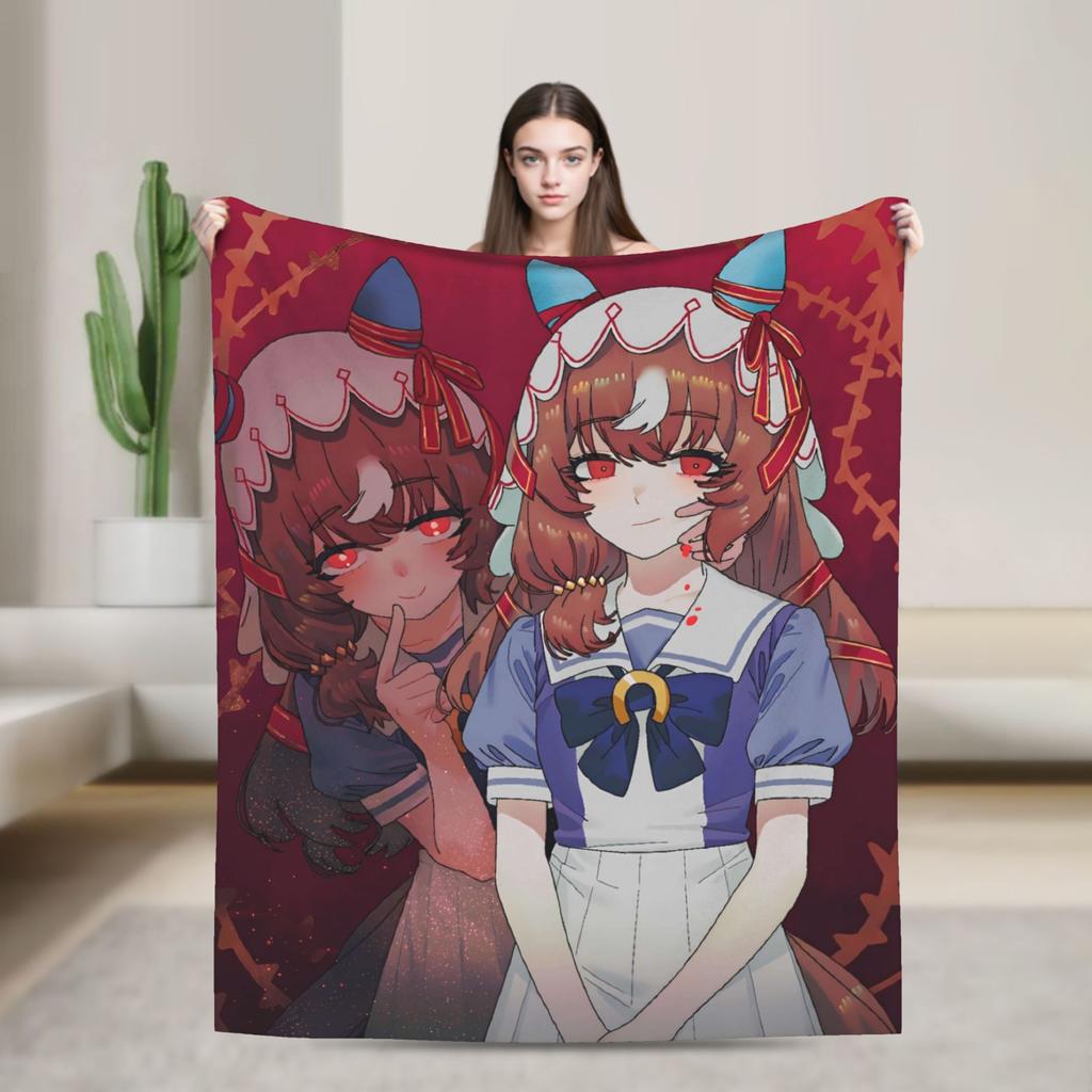 Umamusume Pretty Derby Haru Urara Warm Soft Blanket Airplane Travel Plush Throw Blanket Bedroom Flannel Bedspread Sofa Bed Cover