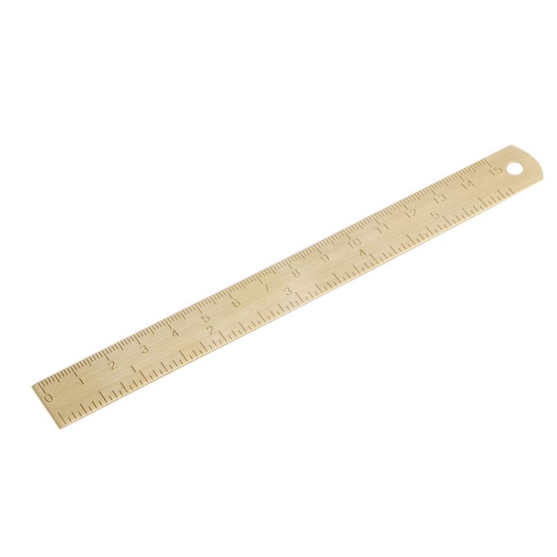 Outdoor Brass Ruler Bookmark Double Scale Cm&Inch Digital For Traveler Notebook