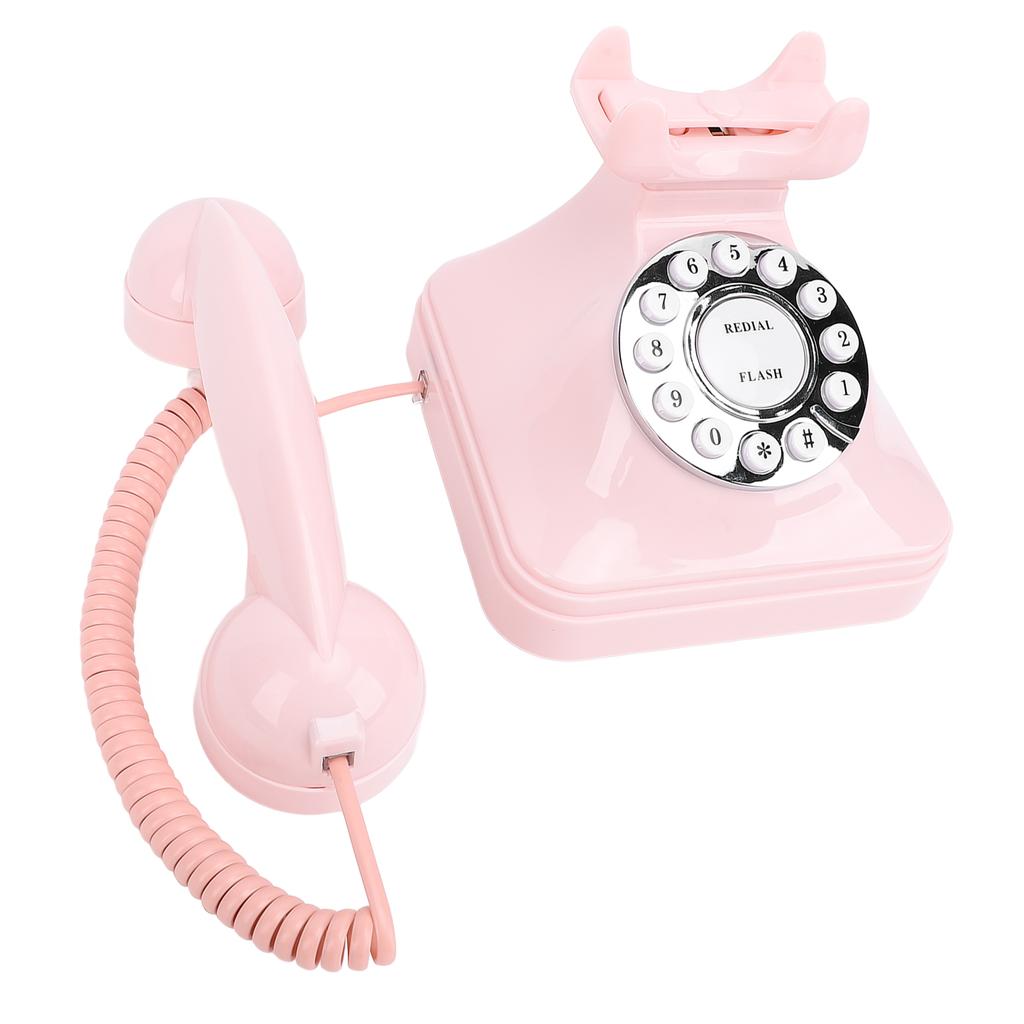 Retro Telefon Obrotowy z Tarczą Czysty Głos Przechowywanie Numerów Vintage Telefon Stacjonarny Staromodny Telefon Przewodowy do Domu Kawiarni