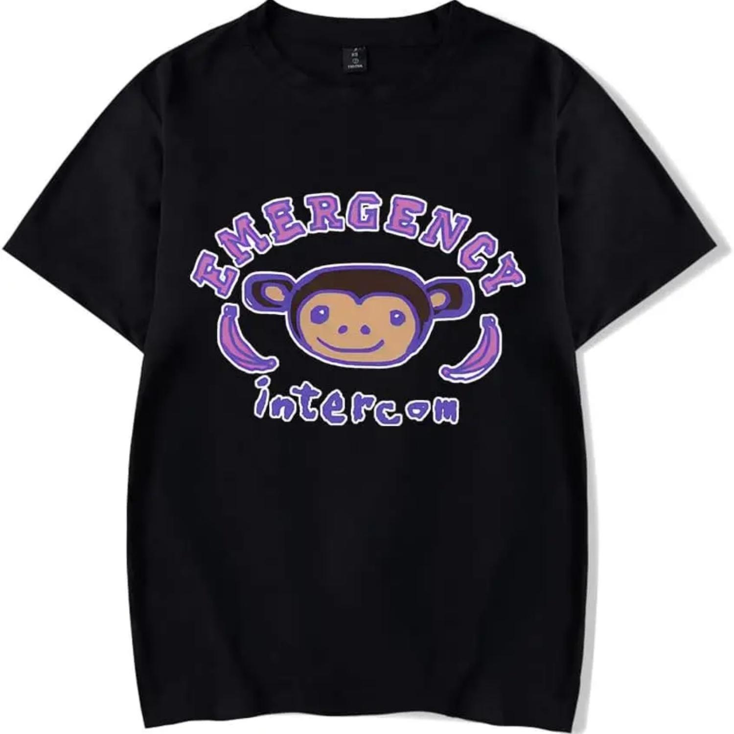 

Emergency Intercom Merch Monkey T-Shirt Men Women Tee Casual Fashion Short Sleeve T-Shirts S чёрный