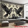Viking Wandkleed Noordse Raaf Wanddecoratie Keltische Knoop Wandkleed Boho Woondecoratie voor Woonkamer Slaapkamer Wandkunst Dekentje