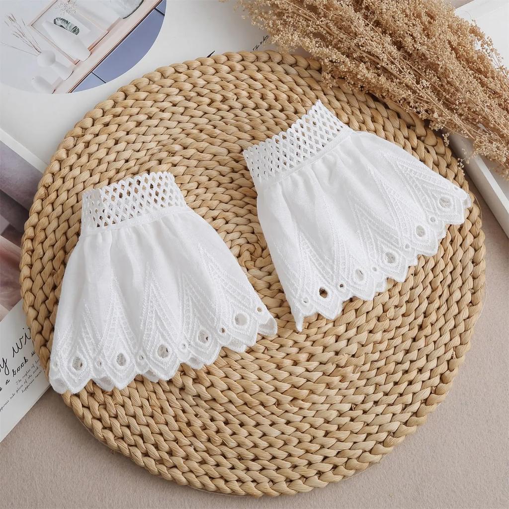 Cross-border Pleated Mesh Lace Sleeves Women's Decorative Cuffs Replacement Fake Sleeves