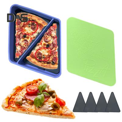 Silicone Pizza Storage Container Reusable 2 Compartments Dishwasher Safe Eco-Friendly Silicone Pizza Box Home Supply
