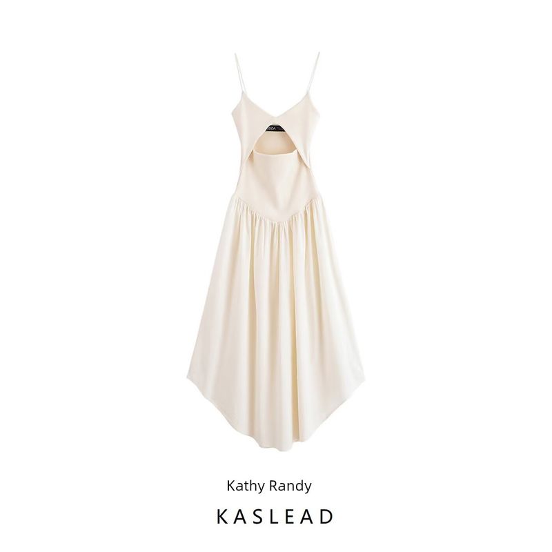 Kaslead New Women clothes Western Style Fashion Simple Opening Design Sling Dress 4174206