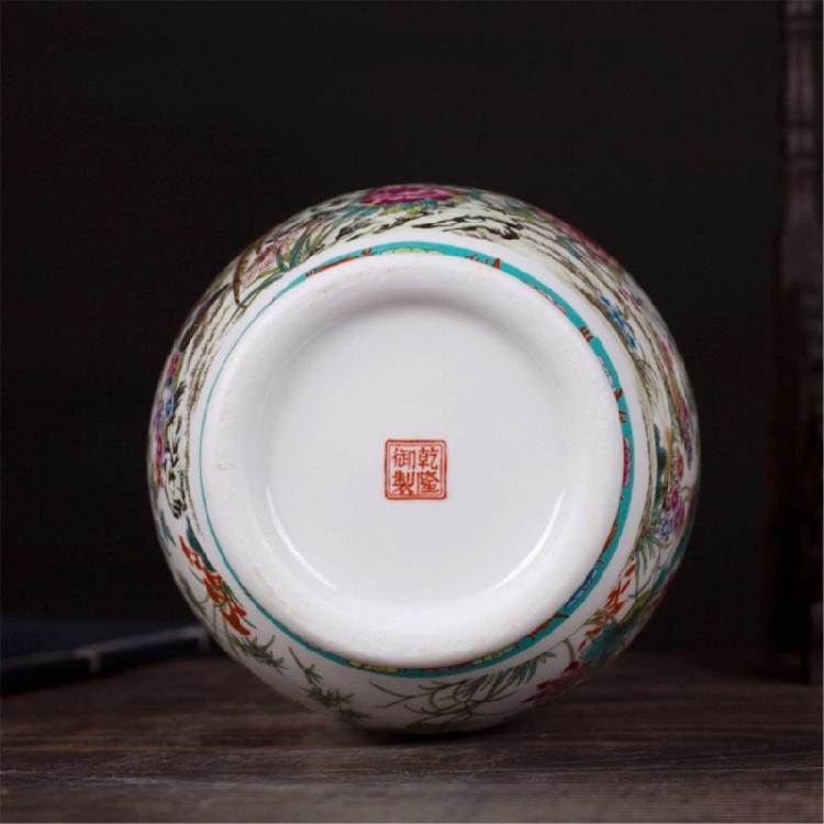 Elegant Chinese Ceramic Craft with Enamel Detailing Desk Ornament for Home Decoration and Gift Giving