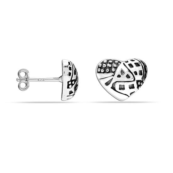 LeCalla SMALL 925 Sterling Silver Jewelry Heart Stud Earrings for Teen Women