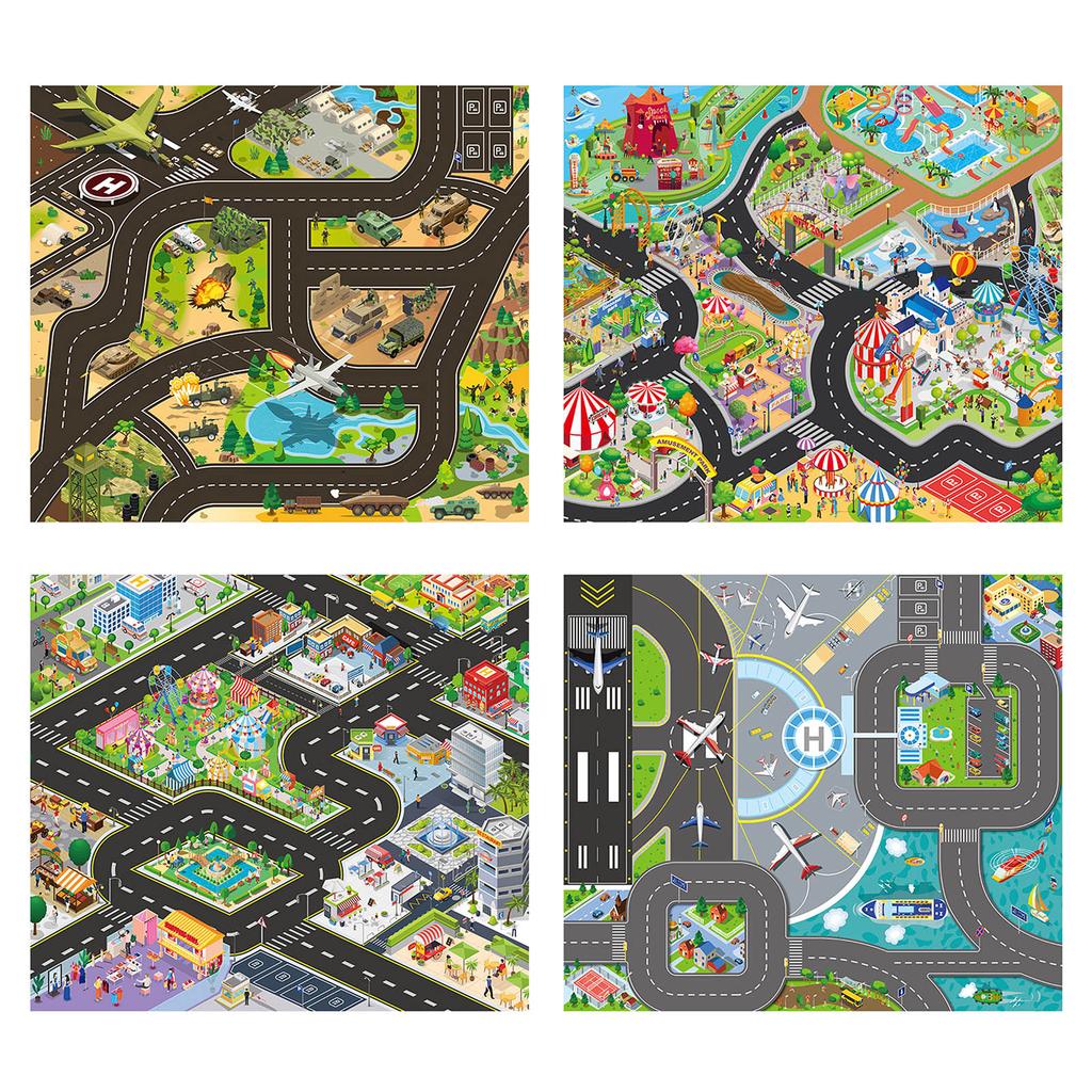 Baby Play Mat City Traffic Road Map Mat Carpet City Car Parking Lot Roadmap Traffic Signs Baby Climbing Playing Mat Game