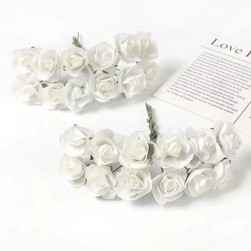 

144pcs Artificial Simulation Paperflower Rose Outdoor UV Protection Festival Garden Bonsai Wreath Wedding Home Diy Box Scrapbook 1PC