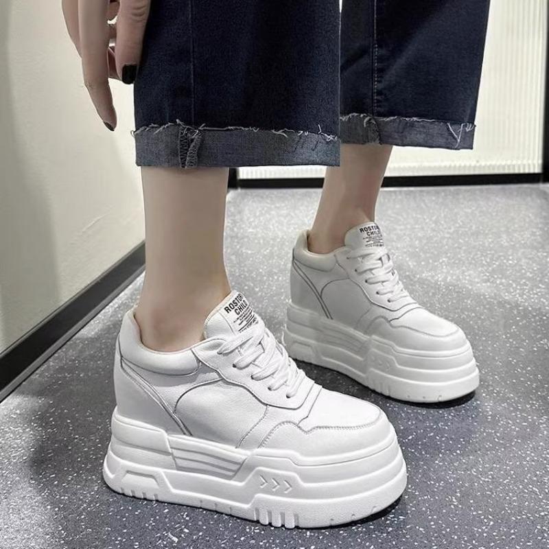 Niche muffin thick-soled little white shoes women's spring new panda shoes inner heightening board shoes