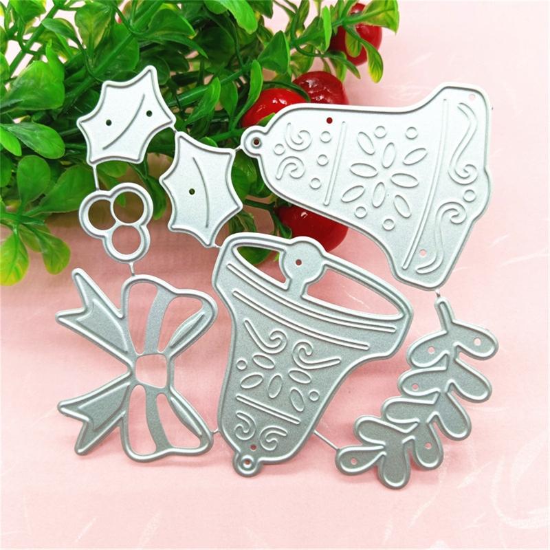Christmas Bells Cutting Dies Christmas Bow Die Cuts Templates for Card Making Scrapbooking DIY Papercraft Album Crafts